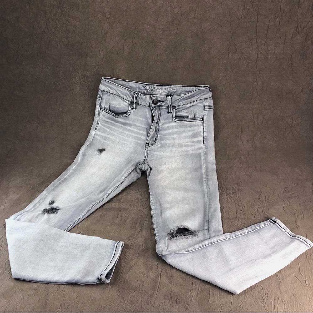 AEO Gray Super Stretch High Rise Jegging